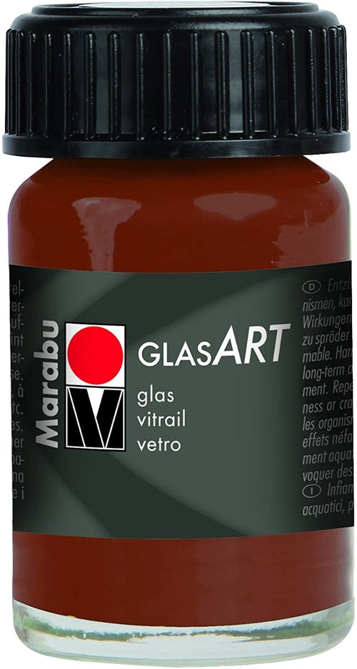 MARABU - GLAS ART BASE SOLVENTE PER VETRI - 15ML - COLORE BRUNO 440