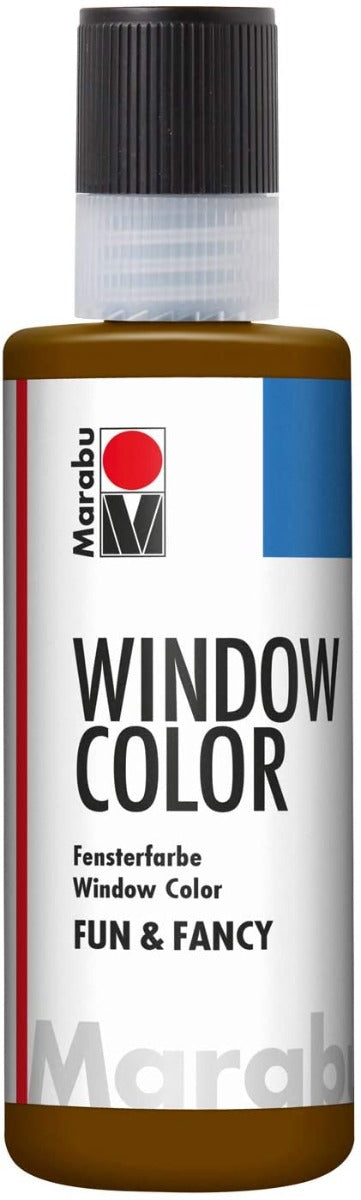 MARABU - FUN&FANCY COLORE A BASE D'ACQUA PER VETRI 8OML - COLORE MARRONE SCURO 045