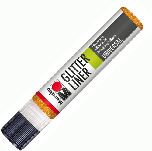 MARABU - GLITTER LINER COLORE METALLIZZATO UNIVERSALE 25ML - COLORE MANDARINO GLITTERATO 525