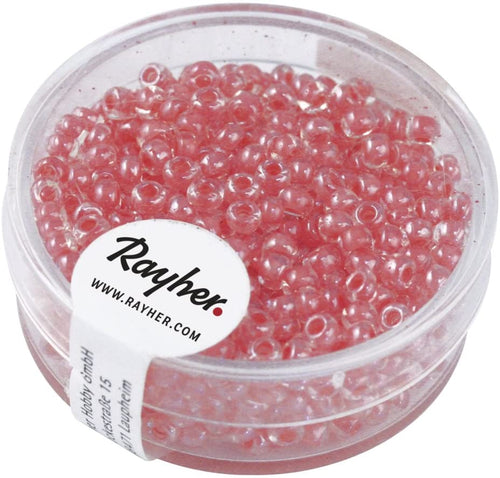 RAYHER - 17gr - ROCAILLE ARKTIS SMALTATE CON FORO Ø2,6MM - COLORE ROSSO CHIARO
