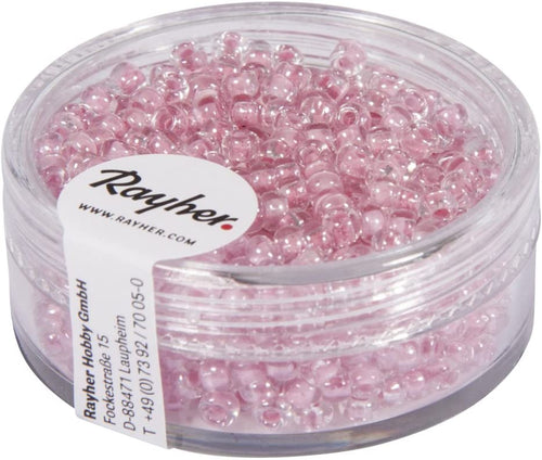 RAYHER - 17gr - ROCAILLE ARKTIS SMALTATE CON FORO Ø2,6MM - COLORE ROSA PALLIDO