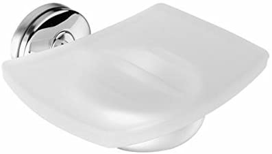 METAFORM - PORTA SAPONE DA PARETE EOS - IN VETRO TEMPERATO OPACO E ACCIAIO