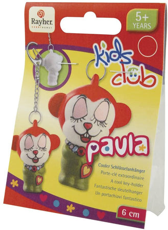RAYHER - KIT PER CREAZIONE DI PORTACHIAVI IN VINILE "KIDS CLUB" - PAULA DA DECORARE CON ADESIVI