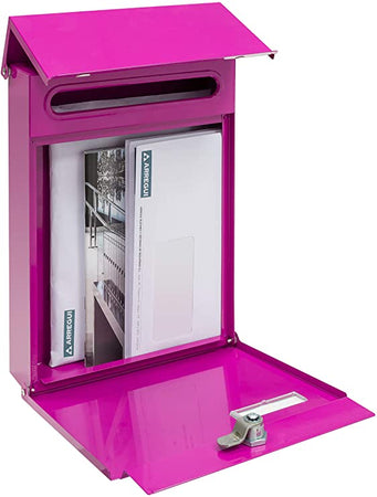 ARREGUI - CASSETTA PER POSTA DA ESTERNO - REALIZZATA IN ACCIAIO COLOR MAGENTA - LINEA "LINE"