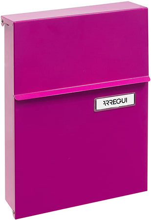 ARREGUI - CASSETTA PER POSTA DA ESTERNO - REALIZZATA IN ACCIAIO COLOR MAGENTA - LINEA "LINE"