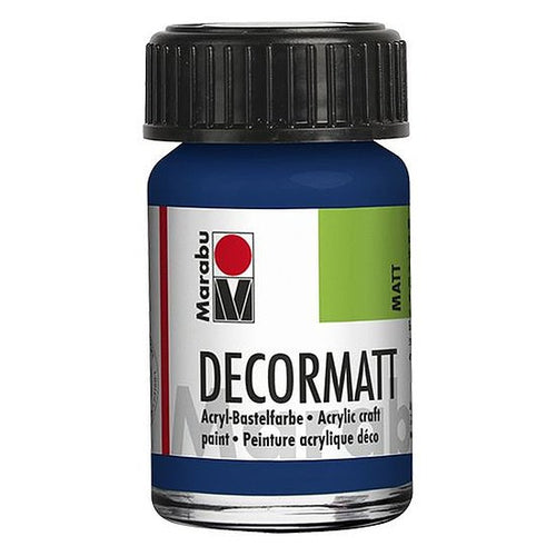 MARABU - COLORE ACRILICO DECORMATT PER METALLO/PIETRA/LEGNO/CARTA 15ML - COLORE BLU SCURO 053