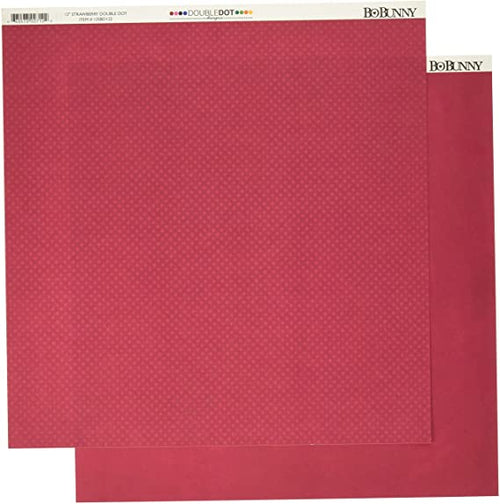 BOBUNNY - CARTONCINO STRUTTURATO FRONTE/RETRO DOUBLEDOT 12x12CM - COLORE ROSSO CILIEGIA