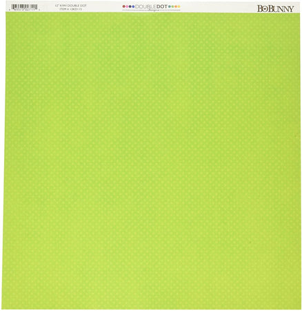 BOBUNNY - CARTONCINO STRUTTURATO FRONTE/RETRO "DOUBLEDOT" 12x12CM - COLORE VERDE KIWI