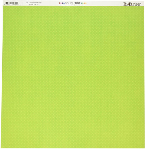 BOBUNNY - CARTONCINO STRUTTURATO FRONTE/RETRO DOUBLEDOT 12x12CM - COLORE VERDE KIWI