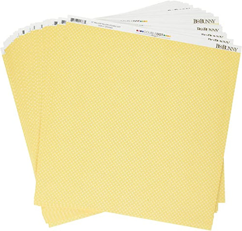BOBUNNY - CARTONCINO STRUTTURATO FRONTE/RETRO DOUBLEDOT 12x12CM - COLORE GIALLO MORBIDO