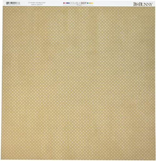 BOBUNNY - CARTONCINO STRUTTURATO FRONTE/RETRO DOUBLEDOT 12x12CM - COLORE KHAKI
