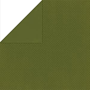 BOBUNNY - CARTONCINO STRUTTURATO FRONTE/RETRO DOUBLEDOT 12x12CM - COLORE VERDE OLIVA