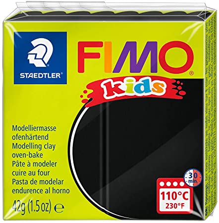 STAEDTLER - FIMO KIDS - 42gr - PASTA DA MODELLARE TERMOINDURENTE - COLORE NERO