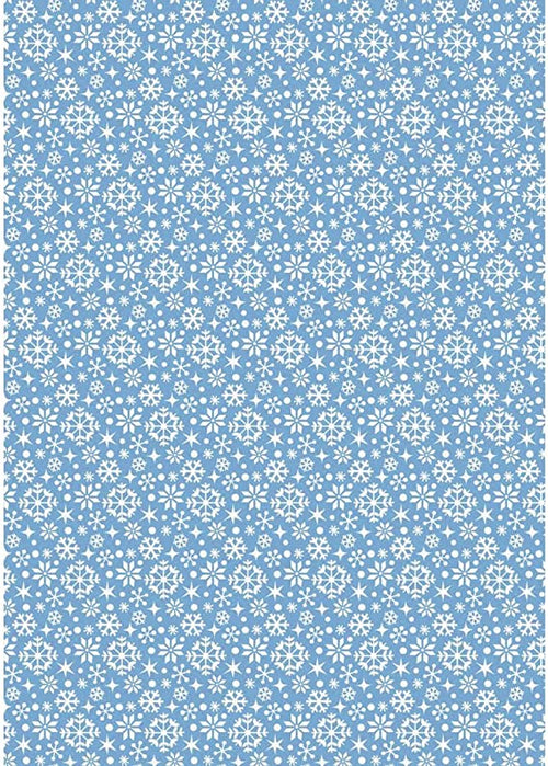 RAYHER - FOGLIO ADESIVO IN TESSUTO FABRIC STICKER 210MMx297MM - FIOCCHI DI NEVE