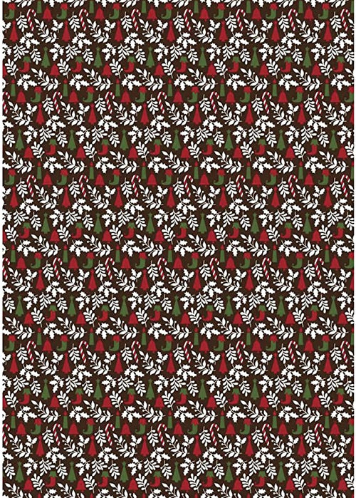 RAYHER - FOGLIO ADESIVO IN TESSUTO FABRIC STICKER 210MMx297MM - NATALIZIO