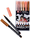 SAKURA -SET 6 PENNE IN ASTUCCIO COLORING BRUSH PEN PER DISEGNO MANGA