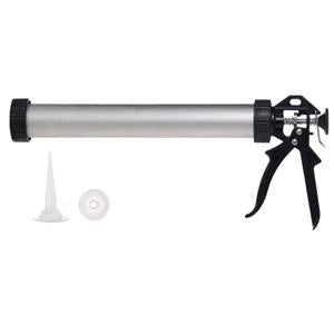 QFAST - PISTOLA MANUALE A TUBO IN ALLUMINIO PER SILICONE 600ML "QPSM600T" CON BECCUCCI PER EROGAZIONE