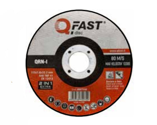 QFAST - DISCO DA TAGLIO PER ACCIAIO INOX/METALLO Ø115x1,2MM