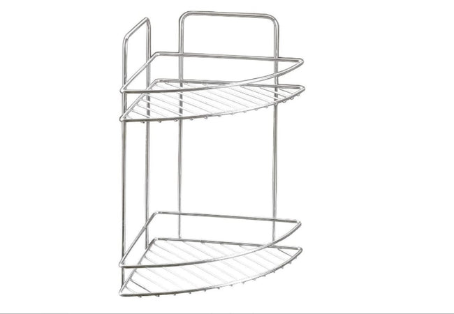 METALTEX - MENSOLA DA DOCCIA ANGOLARE "REFLEX" A DUE RIPIANI 23x23x35CM - IN ACCIAIO CROMATO