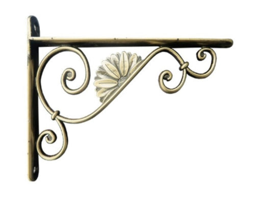 VECA - REGGIMENSOLA LINEA BAROCCO PER ARREDO CASA IN ZAMA 24CM - COLORE OTTONE ANTICATO