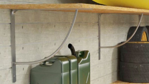 VECA - REGGIMENSOLA LINEA TONDINO PER ARREDO GARAGE IN ACCIAIO 50CM - COLORE ALLUMINIO METALLIZZATO