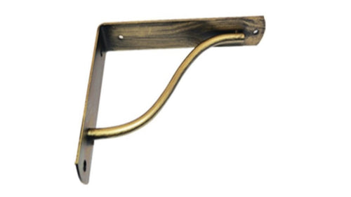 VECA - REGGIMENSOLA LINEA CURVA PER ARREDO CASA IN ZAMA 12CM - COLORE OTTONE SPAZZOLATO