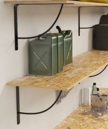 VECA - REGGIMENSOLA PESANTE LINEA "TONDINO" PER ARREDO GARAGE IN ACCIAIO 50CM - COLORE NERO