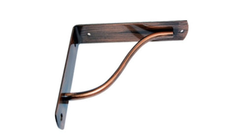 VECA - REGGIMENSOLA LINEA CURVA PER ARREDO CASA IN ZAMA 12CM - COLORE RAME SPAZZOLATO