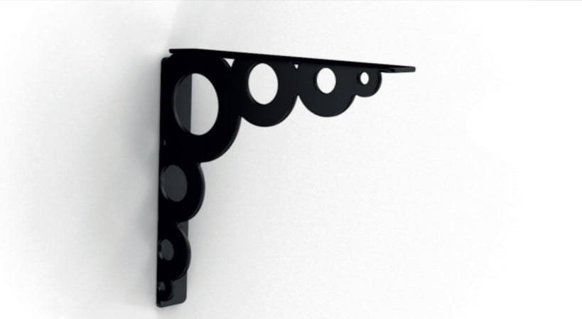 BOLIS ITALIA - REGGIMENSOLA LINEA "BUBBLE" 18CM - PORTATA MASSIMA 40kg - IN ACCIAIO VERNICIATO COLORE NERO