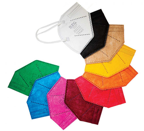 B.E.G - CONFEZIONE 25 MASCHERINE DI PROTEZIONE FFP2 - COLORI ASSORTITI