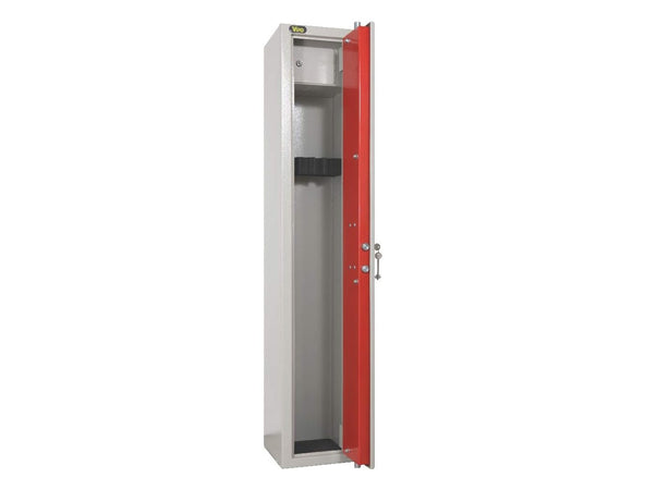 VIRO - ARMADIO DI SICUREZZA COMPACT 5 POSTI FUCILE CON TESORETTO 150X27X29CM, DIM. INTERNE 131X26.7X23.7CM