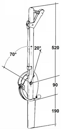 Leva freno a mano per rimorchi con interasse 520mm