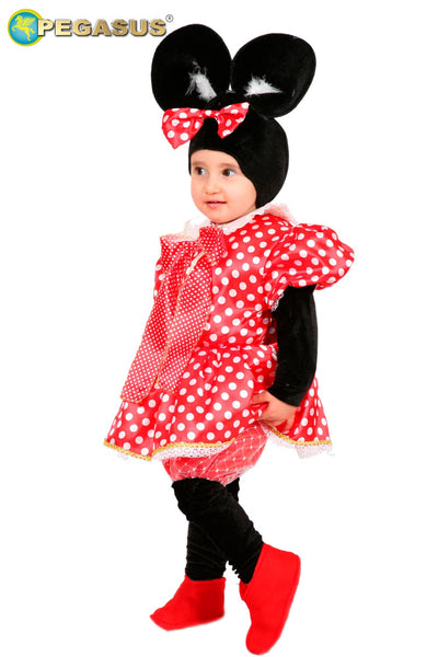 COSTUME CARNEVALE  TOPOLETTA BAMBINA DA 3 A 6 ANNI - PEGASUS COD. 0062