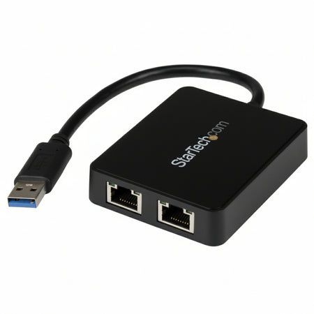 Startech.com adattatore usb 3.0 a doppia porta ethernet gigabit (rj45) nic con porta usb integrata - USB32000SPT