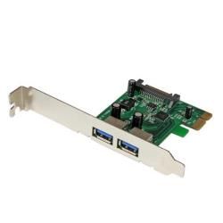 Startech.com adattatore scheda superspeed usb 3.0 con 2 porte pci express (pcie) con uasp - alimentazione sata - PEXUSB3S24