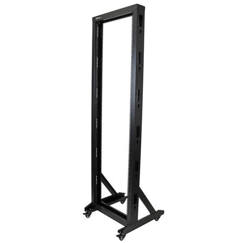 Startech.com server rack a 2 montanti 42u open frame, armadio rack di rete 19\ con ruote, rack server 19 pollici a telaio aperto per apparecchiature av/dati/media/it, quadro/rack dati per spazi domestici/ufficio - 2POSTRACK42
