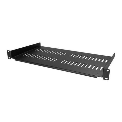 Startech.com ripiano rack 19\ 2u - mensola universale ventilata per rack e armadi di rete da 19 pollici - scaffale in acciaio resistente - capacità di peso 20kg - profondità 25 cm - nero - CABSHELFV1U