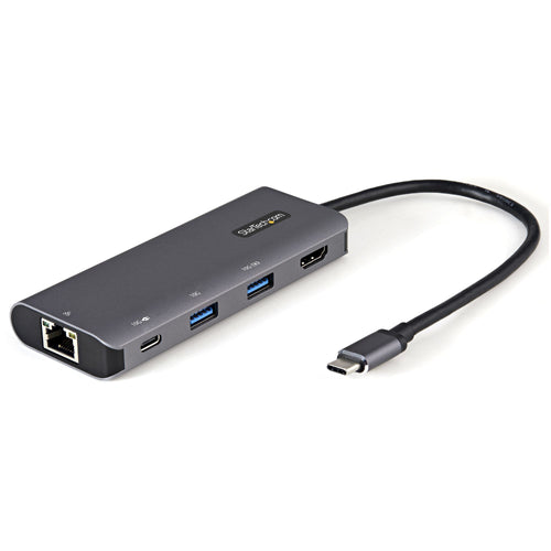 Startech.com adattatore multiporta usb c da viaggio - convertitore video usb type-c hdmi 4k 30hz - mini docking station usb tipo c a hdmi power delivery 100w - usb 3.1 gen 2 hub 10gbps - cavo 25cm - DKT31CHPDL