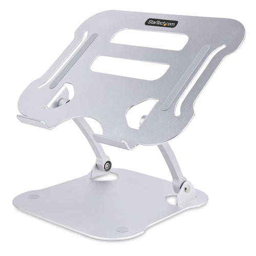 Startech.com supporto per pc portatile da scrivania - stand ergonomico ad altezza regolabile per notebook, rialzo inclinato in alluminio per computer portatili fino a 10kg - alzata portatile da tavolo per laptop - ADJ-LAPTOP-RISER