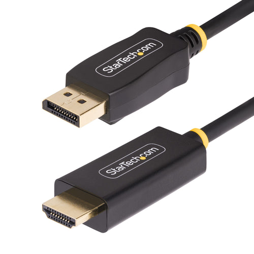 Startech.com cavo da displayport a hdmi da 2m, 4k 60 hz con hdr, adattatore da displayport a hdmi 2.0b, convertitore video attivo da computer dp a monitor hdmi - 6F-DP-HDMI-4K60-HDR