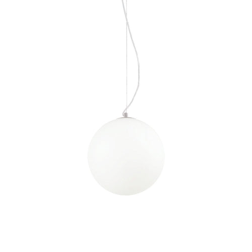 Sospensione Moderna Mapa Vetro Acidato Bianco 1 Luce E27 D30Cm