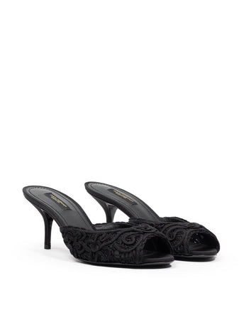 Dolce & Gabbana Ciabatta Tacco Ricamo Cordonet da donna