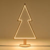 Abete triangolare luminoso con led multicolor e base in legno decorazione natalizia