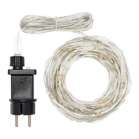 Catena lineare "Gocce luminose" con led da Ø 4 mm con cavo 8 giochi di luce