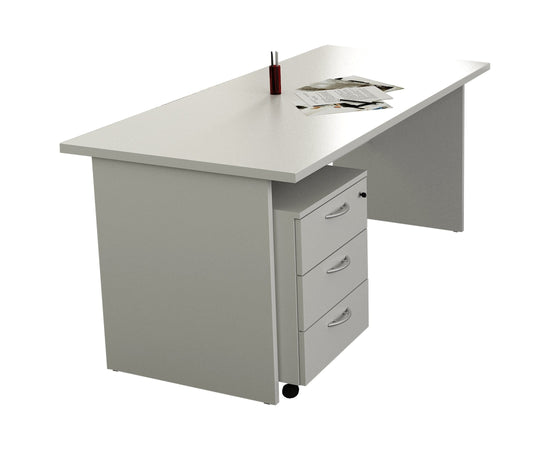 Scrivania ufficio con fianchi pannellati in melaminico cm. 80/140/160X80X72H