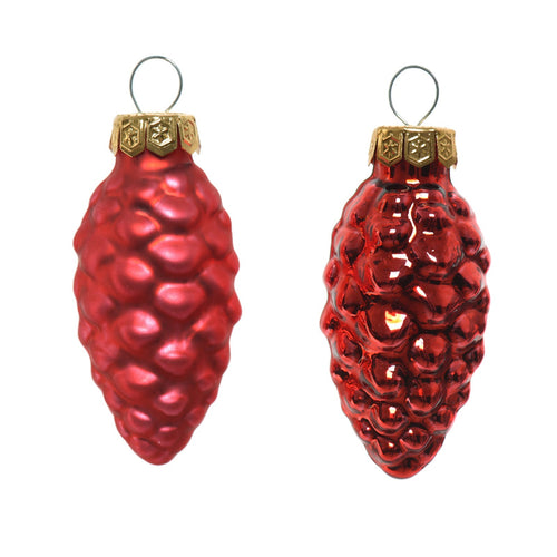 Palline a forma di pigna in vetro per albero di natale, confezione da 12 pezzi