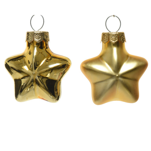 Palline a forma di stella in vetro decorazione per albero di natale oro , confezione da 12 pezzi