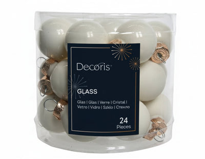 Palline in vetro per albero di natale Bianche decorazione natalizia