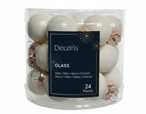 Palline in vetro per albero di natale Bianche decorazione natalizia