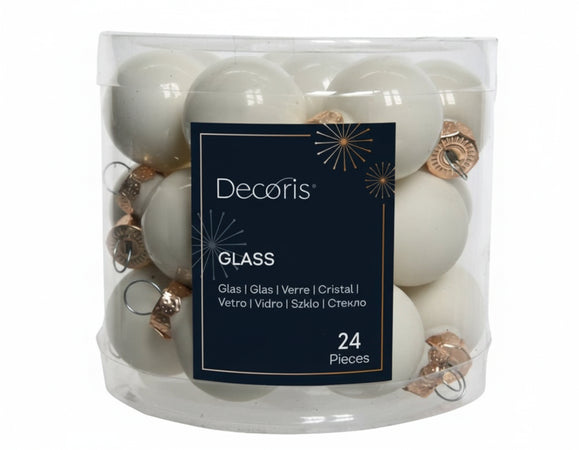 Palline in vetro per albero di natale Bianche decorazione natalizia